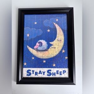 Stray Sheep Yanoman Framed Glued Jigsaw Puzzle Tin Moon-Lullaby Blue Night Moon